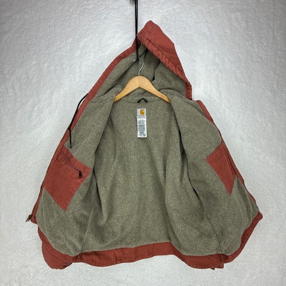 Carhartt Sierra Jacket Sherpa Lined Womens Large WJ141‎ VRS Vintage Rose Red - Picture 3 of 12